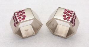 Platinum Plated Ruby Ring Set