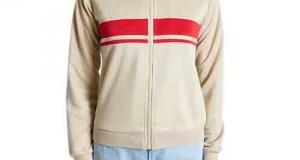 Beige & Red Pretty Womens Bomber Jacket