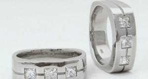 Rhodium Plated Wedding Set