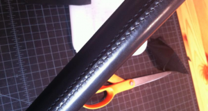 hand stitched leather door handle