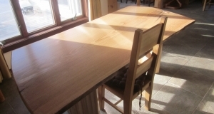 40 inch wide red oak live edge slab dining table