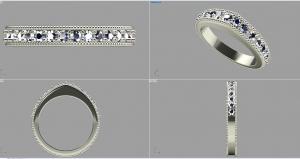 2mm peak millgrain wedding band