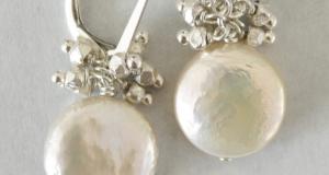 Coin Pearl Cluster Earrings