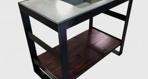 Steel Bath Vanity with Cast Concrete Top