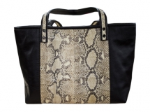 Python & Black Canvas Tote