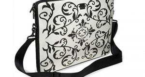 Black and White Ornamental Laptop Bag Wholesale