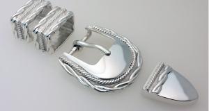 Rhodium Plated Belt Buckle