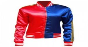 Blue & Red Satin Baseball Team Jacket