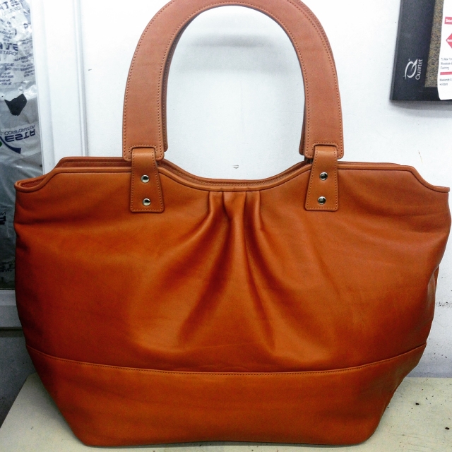 Leather Handbag with Secret Compartment