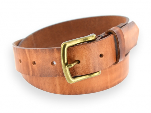 Hand stitched leather belt