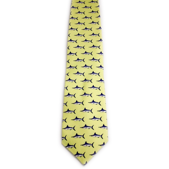 Silk Printed Fish Neck Tie