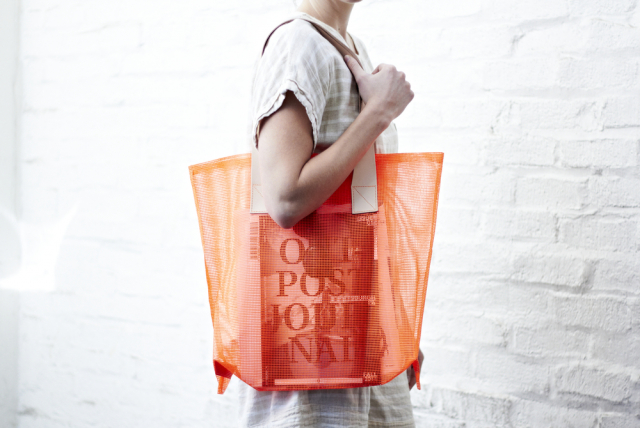 Mesh/ Leather tote