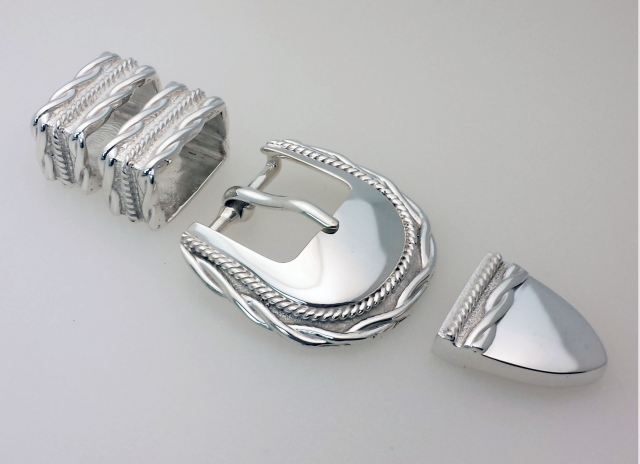 Rhodium Plated Belt Buckle