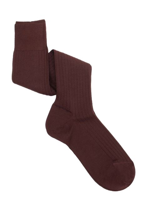 Calza lunga costa classica in lana bordeaux SOZZI | Calze | 215002110