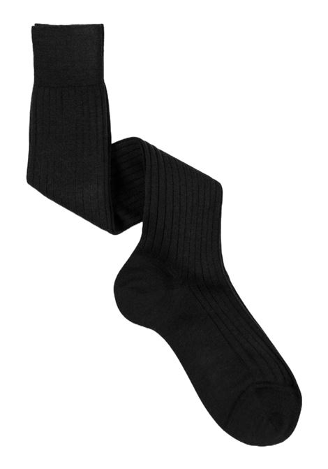 Calza lunga costa classica in lana nero SOZZI | Calze | 21500220