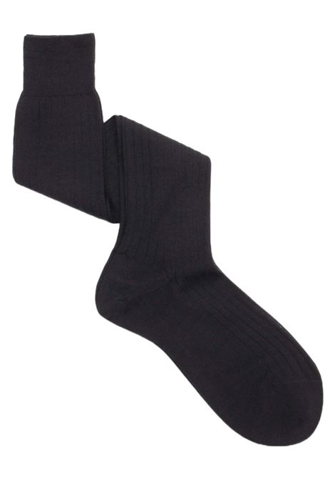 Calza lunga costa classica in lana blu SOZZI | Calze | 215002999