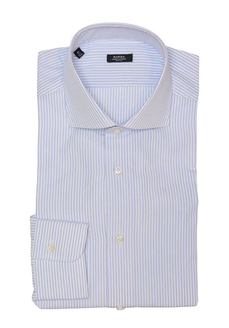 Camicia Sartoriale in 100% Cotone Micro-Riga Azzurra BARBA | Camicie | 500081