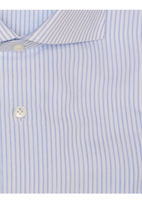 Camicia Sartoriale in 100% Cotone Micro-Riga Azzurra BARBA | Camicie | 500081