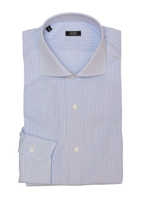 Camicia Sartoriale in 100% Cotone a Righe Azzurre BARBA | Camicie | 500082