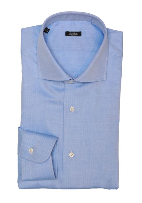 Camicia Sartoriale in 100% Cotone Spigato Azzurro BARBA | Camicie | 500923