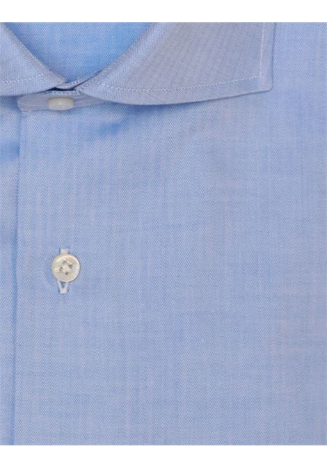 Camicia Sartoriale in 100% Cotone Spigato Azzurro BARBA | Camicie | 500923