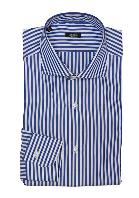 Camicia Sartoriale in 100% Cotone a Righe Blu BARBA | Camicie | 500983