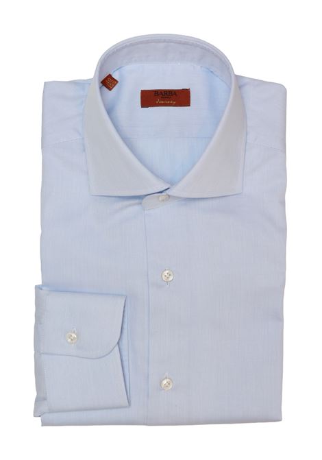 Camicia Sartoriale in 100% Cotone Microfantasia Azzurra BARBA | Camicie | PZ850RUNI