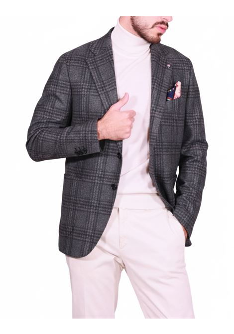 Blazer Monopetto in Fantasia Quadri Grigio Scuro BHARNABA | Giacche | SAITAMA-GKS102QANTR