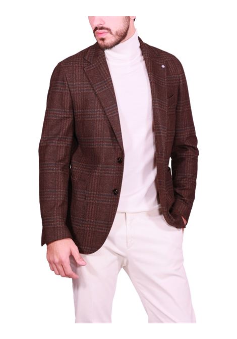 Blazer Monopetto in Fantasia Quadri Marrone BHARNABA | Giacche | SAITAMA-GKS102QMORO