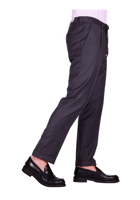Pantalone Isola | Lana Comfort con Coulisse Grigio Scuro BRIGLIA | Pantaloni | ISOLAS-40012080