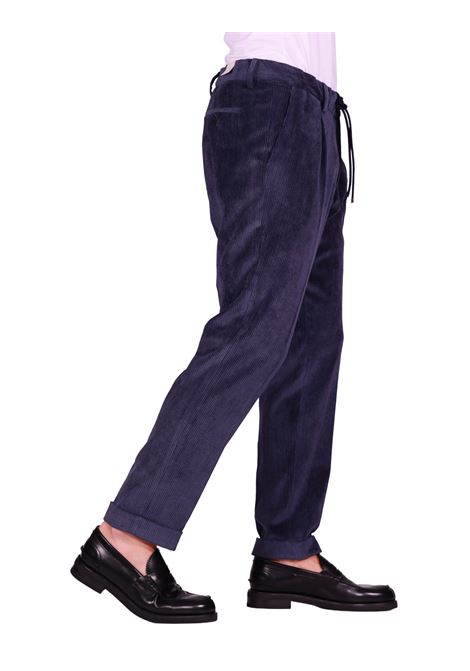 Pantalone Isola | Velluto a Coste con Coulisse Blu Scuro BRIGLIA | Pantaloni | ISOLAS-400158111