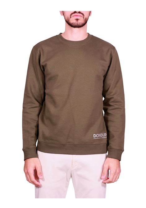 Felpa Regular in Cotone Verde DONDUP | Felpe | UF641-KF0196-LO6604