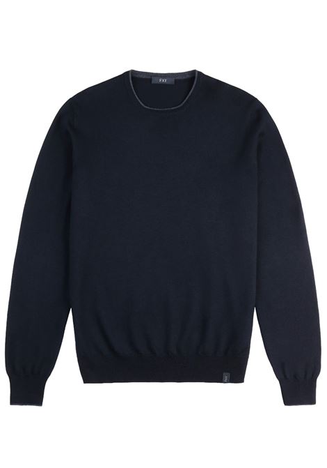 Pull Girocollo in Lana Blu FAY | Maglie | NMMC1512230WJF4359