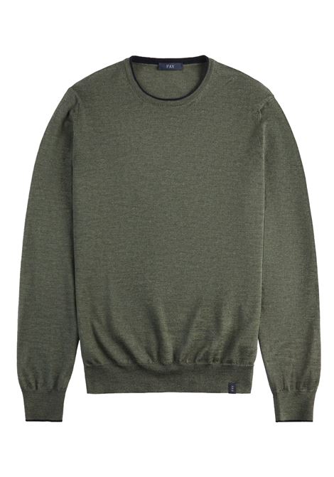 Pull Girocollo in Lana Verde FAY | Maglie | NMMC1512230WJF7C46