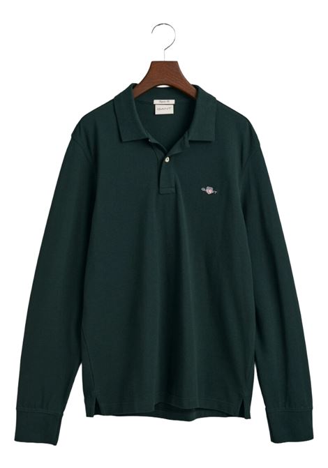 Rugger in piqué Shield verde GANT | Polo | 002230374