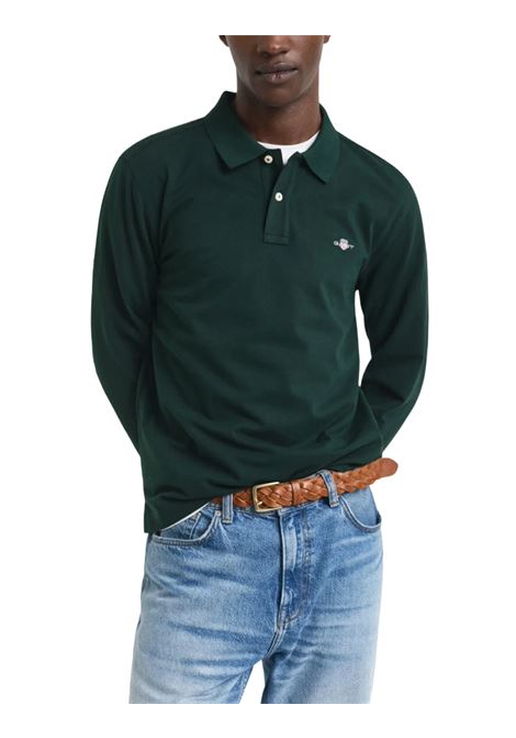 Rugger in piqué Shield verde GANT | Polo | 002230374
