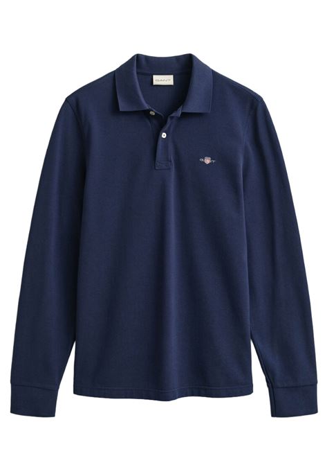 Rugger in piqué Shield blu GANT | Polo | 002230433