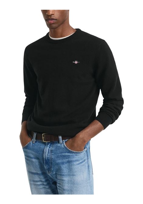 Crew neck sweater in fine lambswool GANT | Knitwear | 0872115