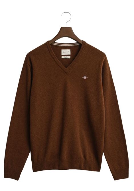 V-neck sweater in fine lambswool GANT | Knitwear | 087212229