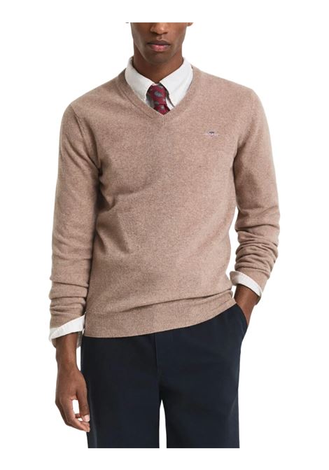 V-neck sweater in fine lambswool GANT | Knitwear | 087212295