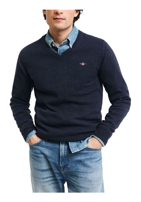 V-neck sweater in fine lambswool GANT | Knitwear | 087212480