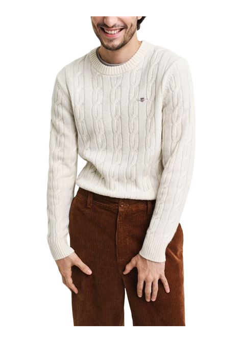 Lambswool cable knit crew neck sweater GANT | Knitwear | 8050213130