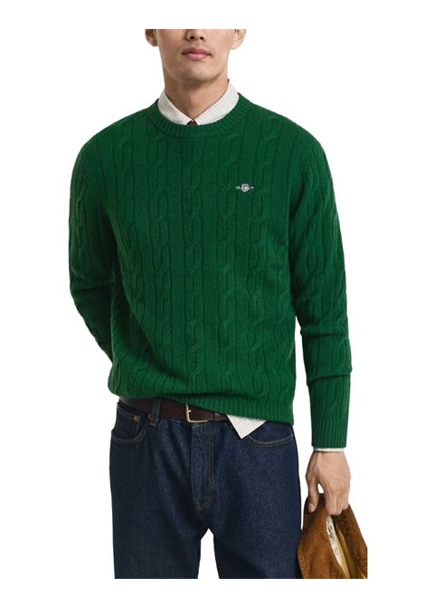 Lambswool cable knit crew neck sweater GANT | Knitwear | 8050213338