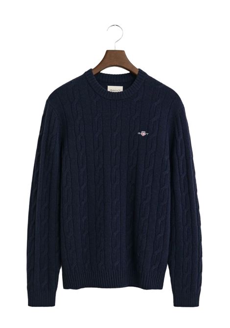 Lambswool cable knit crew neck sweater GANT | Knitwear | 8050213433