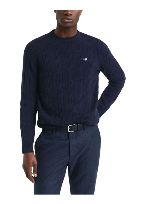 Lambswool cable knit crew neck sweater GANT | Knitwear | 8050213433