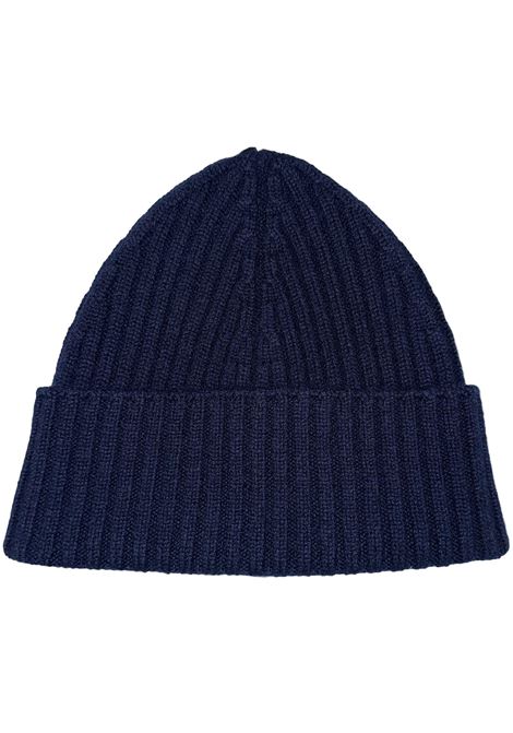 100% Cashmere Ribbed Beanie in Blue KANGRA |  | 2208-2500513