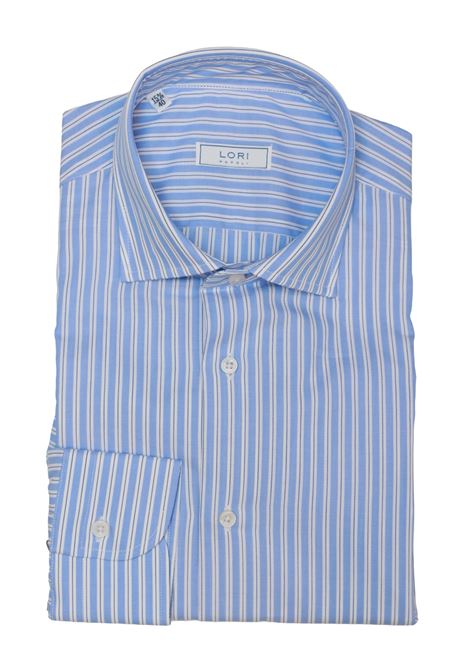 Camicia in 100% Cotone a Righe Azzurre LORI | Camicie | 120918