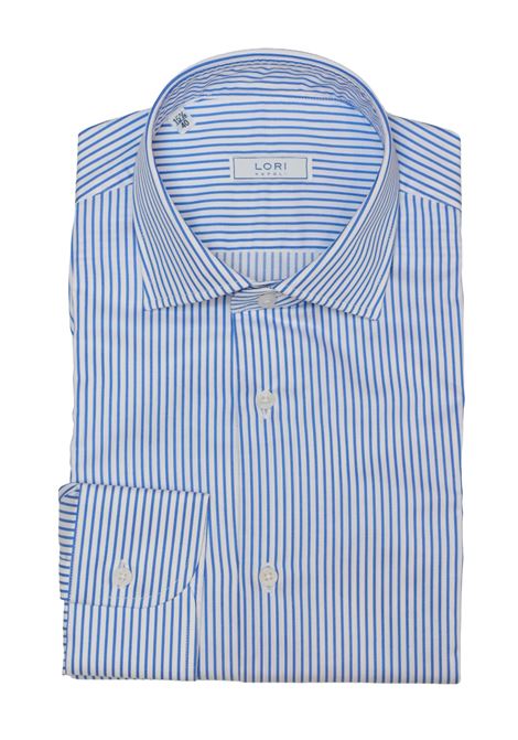 Camicia in 100% Cotone a Righe Blu LORI | Camicie | 120919