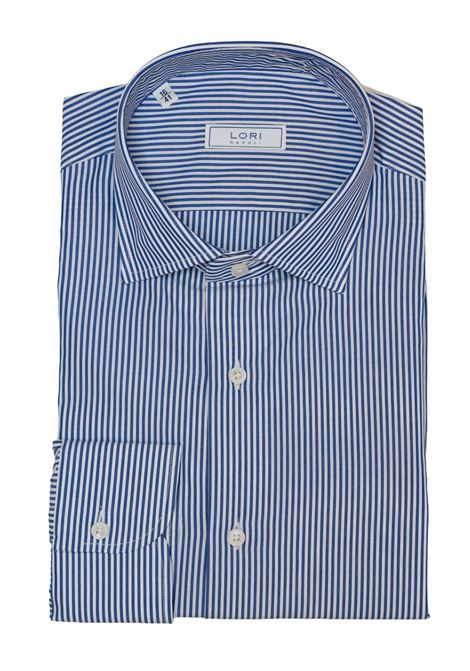 Camicia in 100% Cotone a Righe Larghe Blu LORI | Camicie | 21025