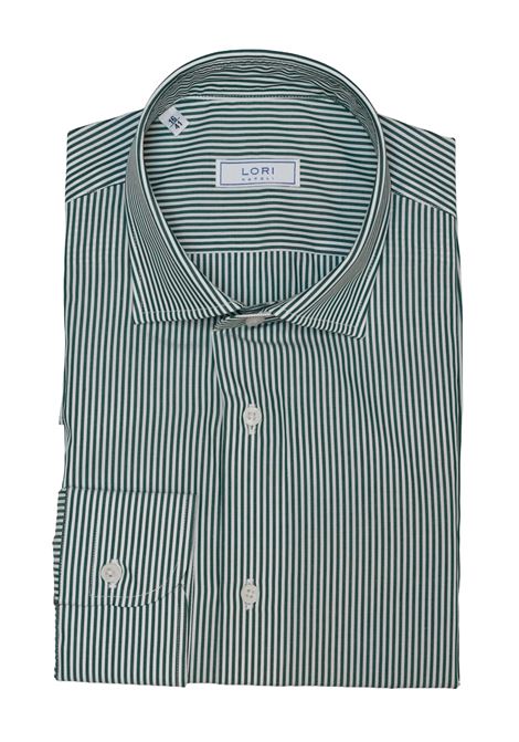 Camicia in 100% Cotone a Righe Verdi LORI | Camicie | 21028